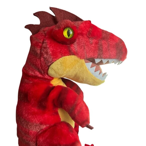 Build A Bear BAB Raptor Dinosaur Red Stuffed Plush Animal 19" - Picture 3 of 5